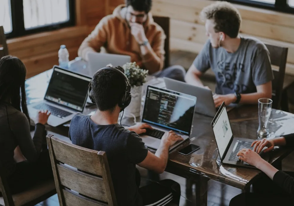 Team training on the software at their computers